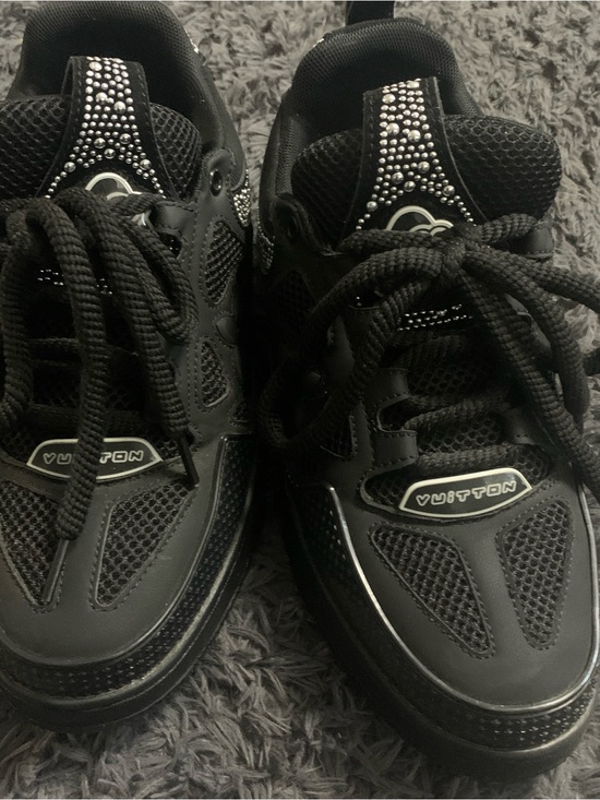 Louis Vuitton Other - Louis Vuitton Black Kids' Rhinestone-Embellished Sneakers